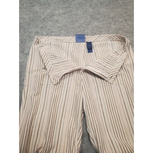 Women's JH Collectibles 16 Linen Blend Striped Wide Leg Cropped Pants - Picture 5 of 7